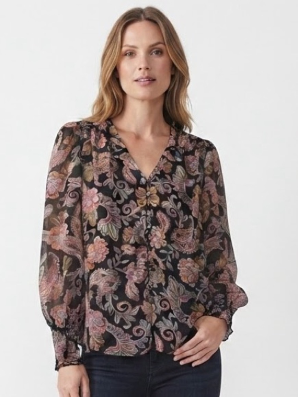 Cece Floral Paisley Women's Top(Chest 38” 
Length 26”)